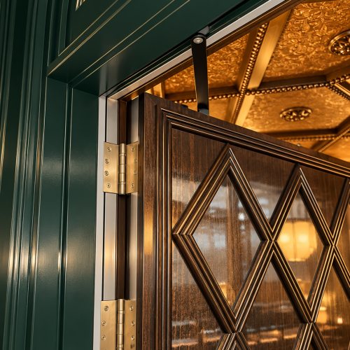 Opulent Green and Gold Entrance